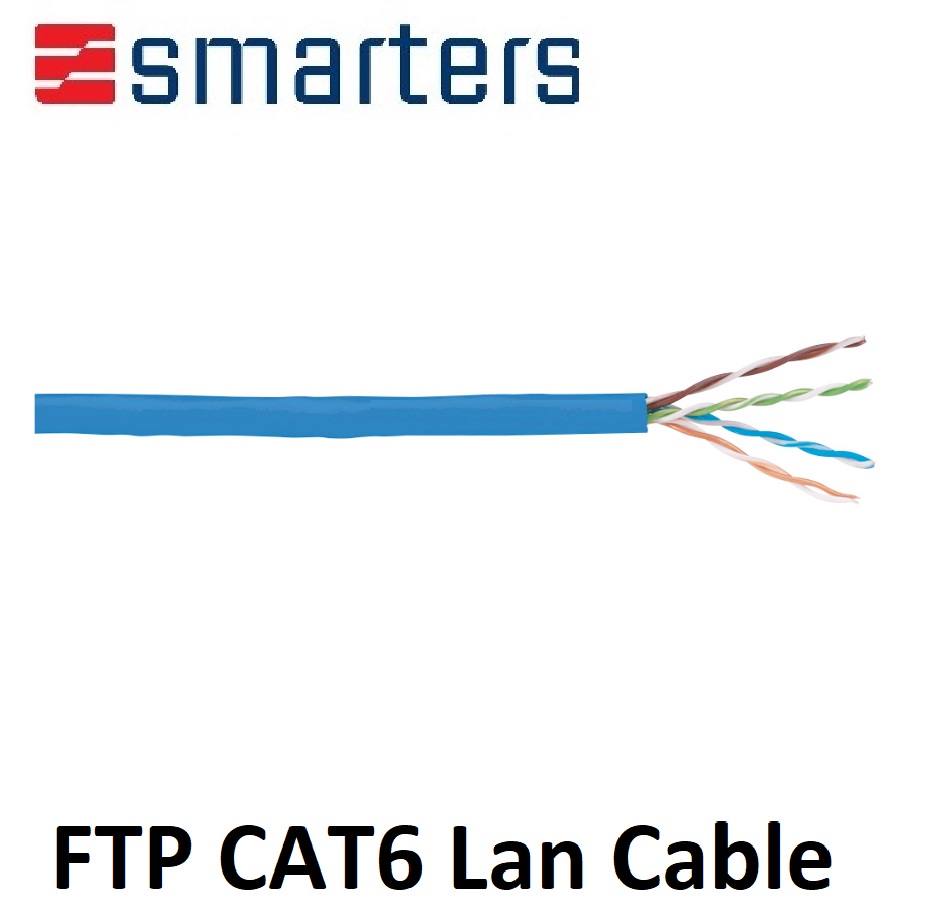 Bobina Cable RJ45 (CCA AWG24) - CAT6 FTP - Cable rígido - Interior - 305 metros - Smarters