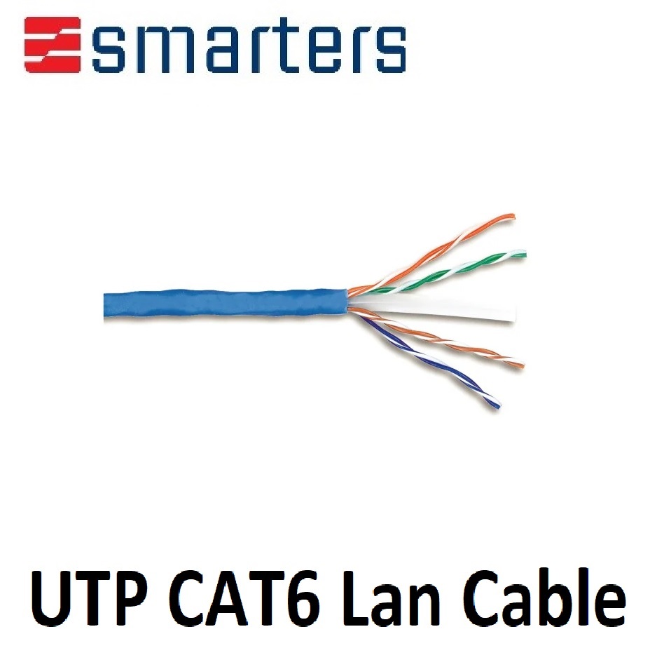Bobina Cable RJ45 (CCA AWG24) - CAT6 UTP - Cable rígido - Interior - 305 metros - Smarters