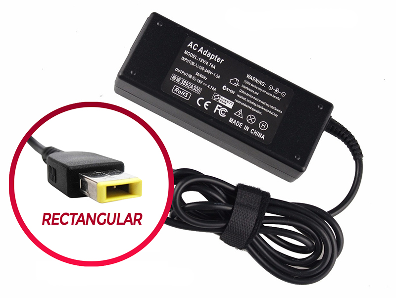 Cargador Portátil Lenovo 20V 4.5A Rectangular Square (Ref. 6)